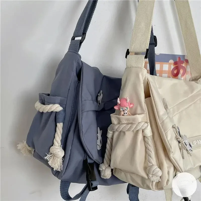 สุภาพสตรีไนลอน Retro น่ารัก Travel Postman กระเป๋ามือถือกระเป๋าสะพายไหล่ความจุขนาดใหญ่กระเป๋าสะพายข้างอเนกประสงค์