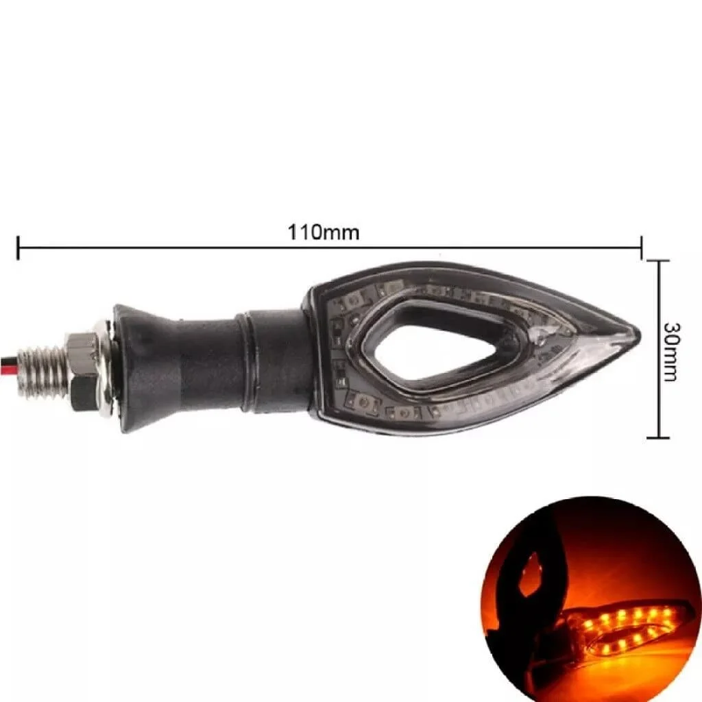 4Pcs Motorcycle Heart Shape Universal 12 LED Turn Signals Short Turn Signal Lights Indicator Blinkers Flashers Amber Color