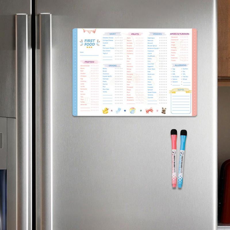 Wiederverwendbare Checkliste für First Foods Tracker, magnetische Fidget-Checkliste für die First Foods, wiederholbare Checkliste für die Babyfütterung