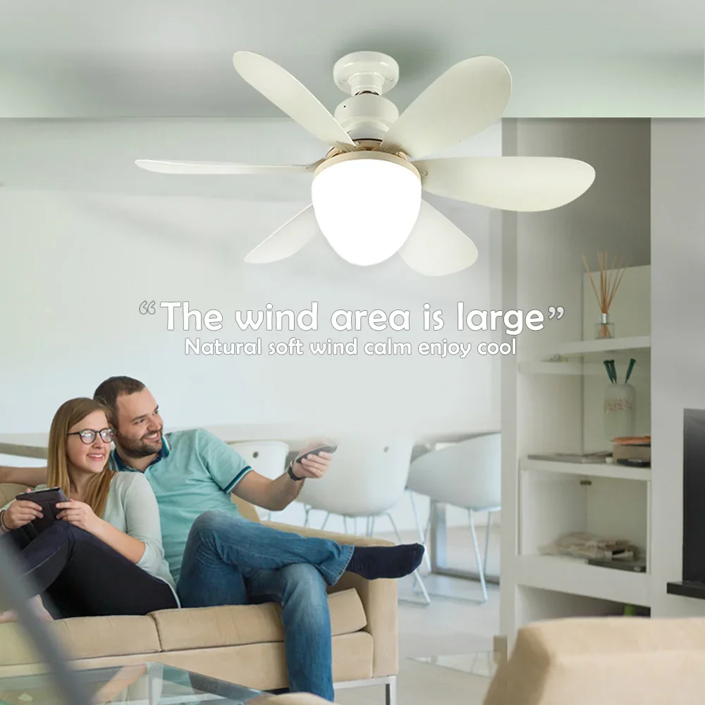 LED CeIling Fan Light E26 E27 Base 30W 42cm with Wireless Remote 3 Adjustable Lighting Modes Smart Fan Lamp for Bedroom Home Fan