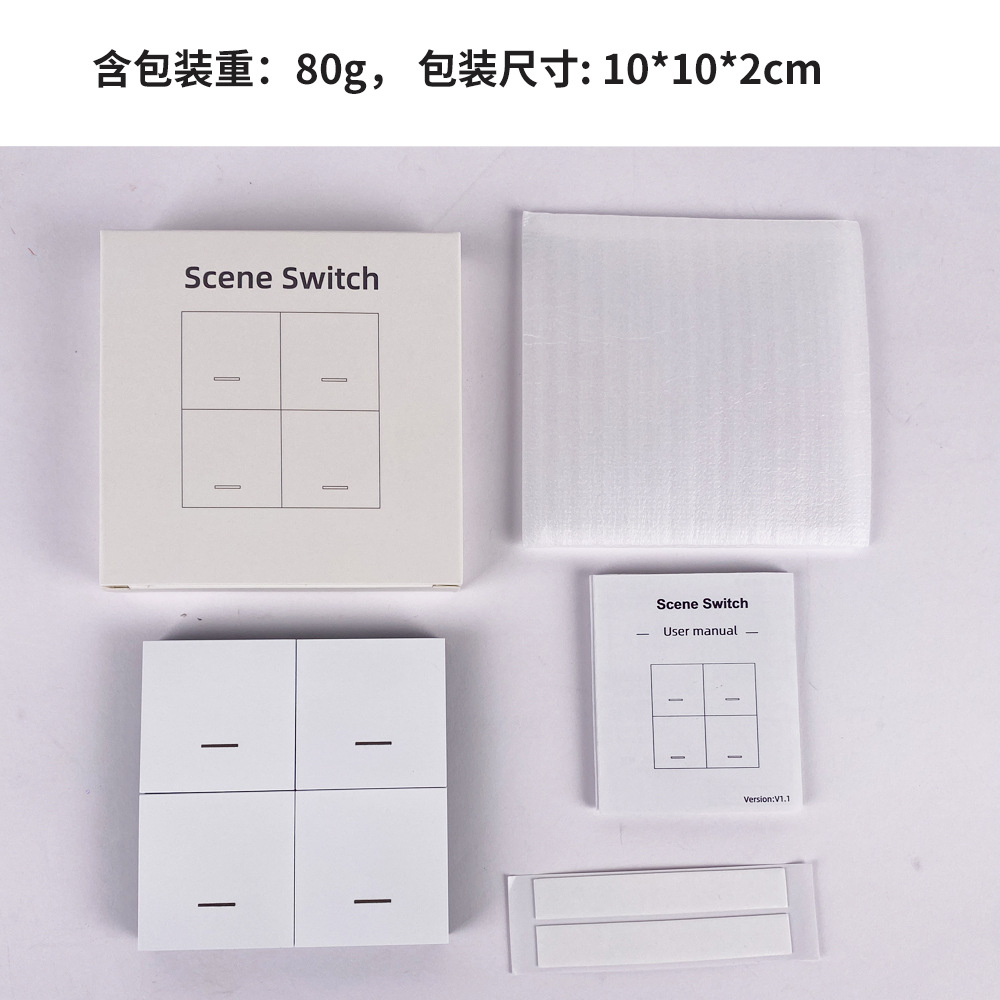 Tuya สมาร์ท ZigBee สวิทช์ 4 GANG สถานการณ์ 12 ฉากสวิทช์ปุ่มควบคุมสนับสนุน DeCONZ Zigbee2mqtt Home Assistant