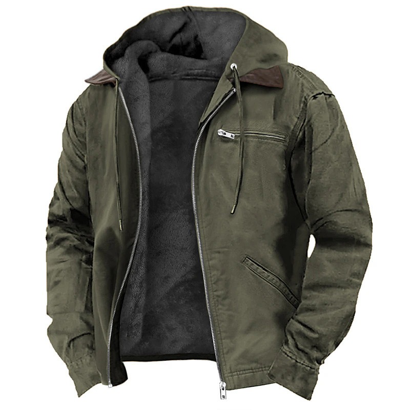 Männer Jacke Neue Mode Lässig Mit Kapuze Zipper Mantel Retro Streetwear Leichte Vielseitige Oberbekleidung Frühling Herbst