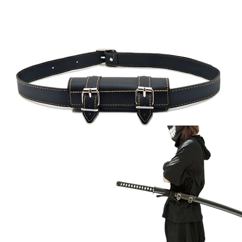 PU Leder Gürtel Für Katana Mittelalterlichen Schwert Halter Cosplay Dämon Slayer Rapier Ring Strap Gürtel Scheide Halter