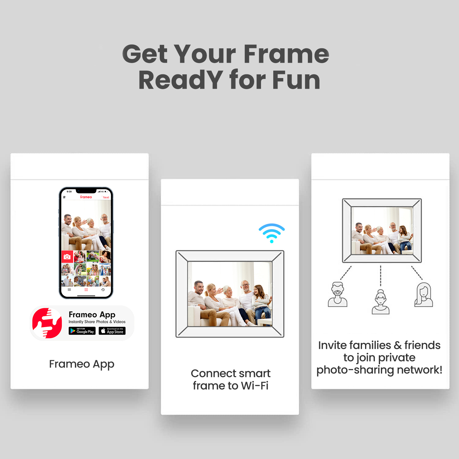 Frameo 10.1 インチ WiFi デジタルフォトフレーム 1280x800 HD IPS タッチスクリーンデジタルフォトフレーム電子 32GB メモリ自動回転