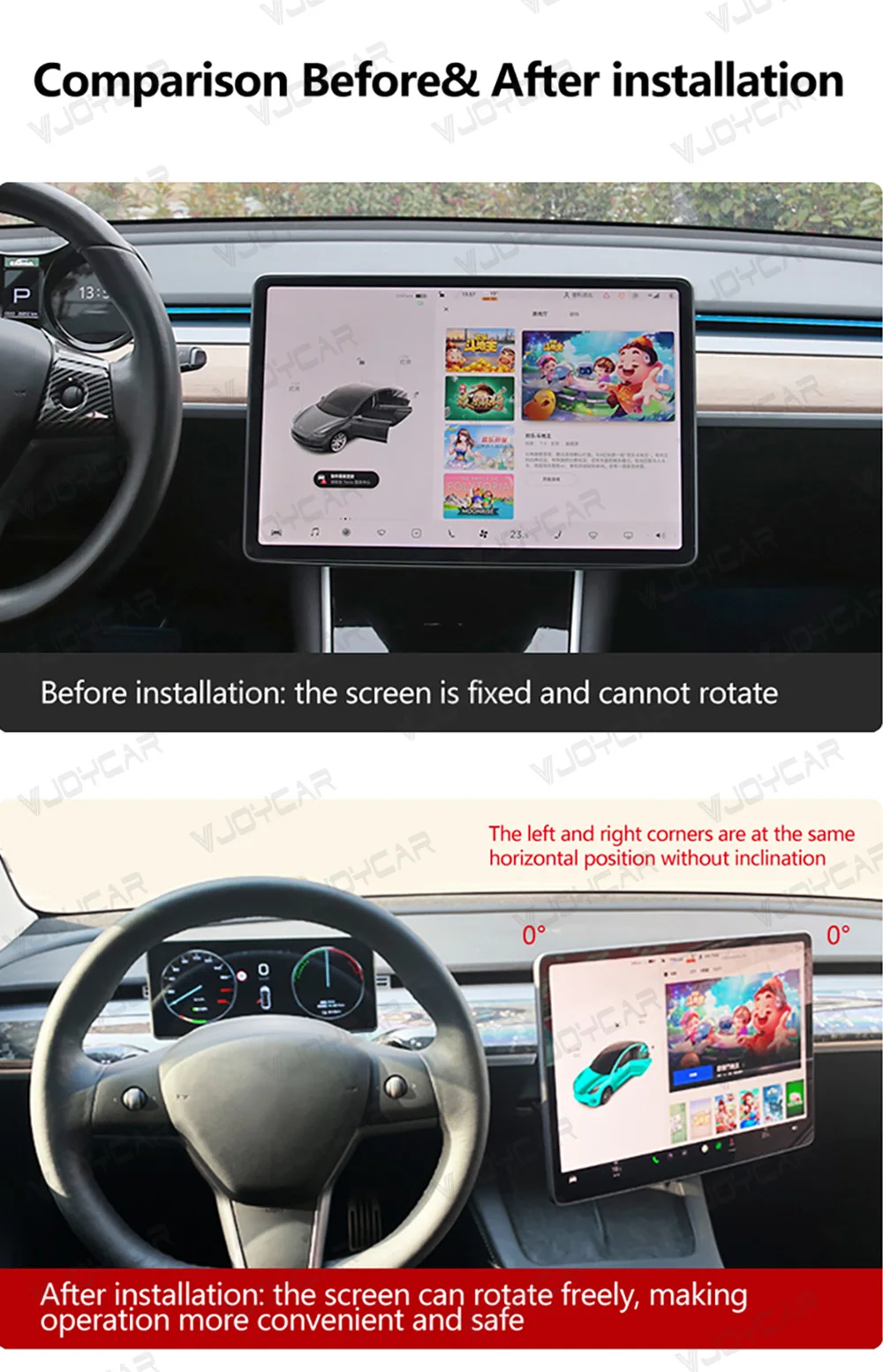 Model Y/3 Draaibare montagekit Model 3 Highland New Y Juniper 4-richtingen scherm Rotatiebeugel GPS-navigatie Roterende houder