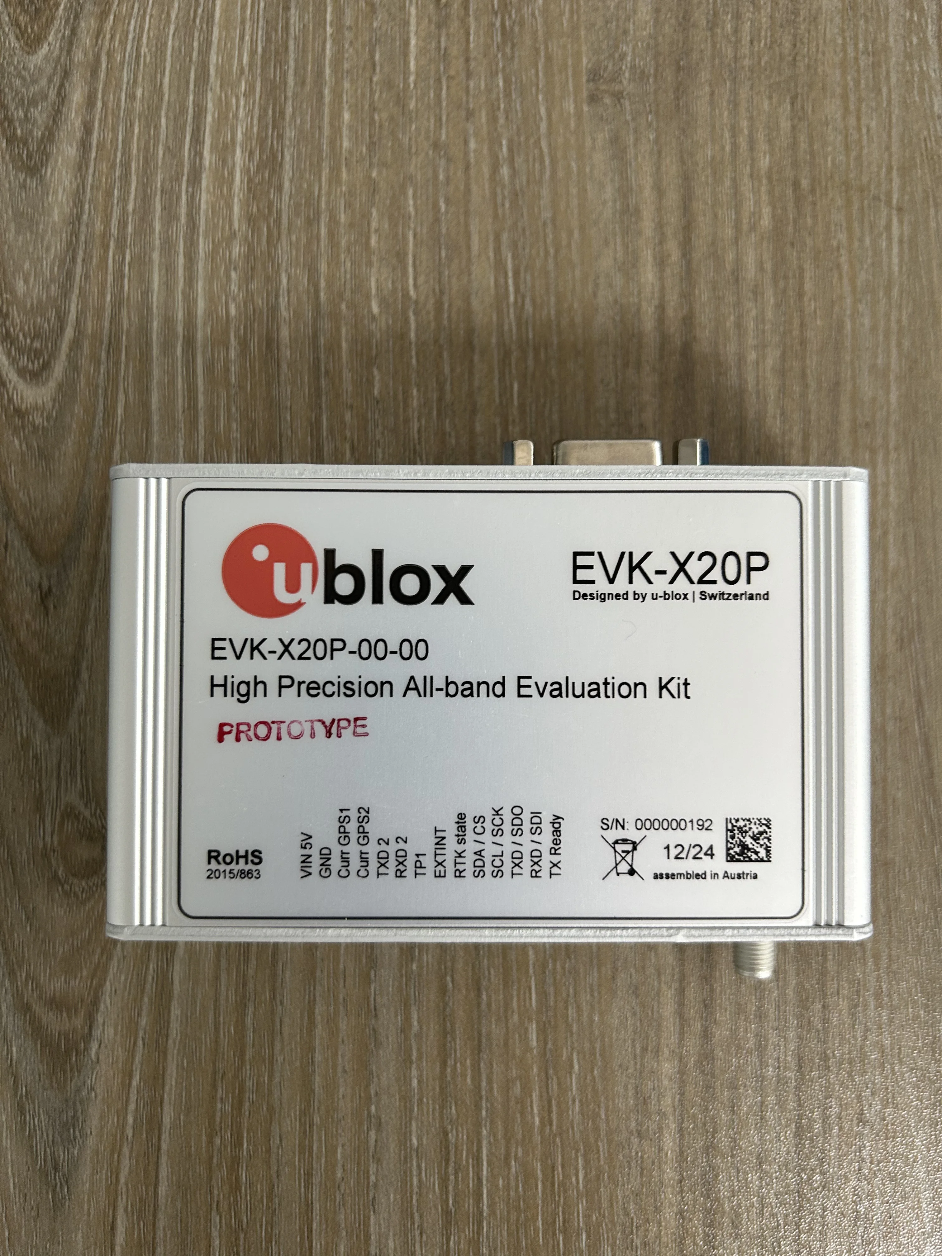 Herramienta de desarrollo U-blox EVK-X20P GNSS/GPS EVK-X20P-00-00 ZED-F9P UM980