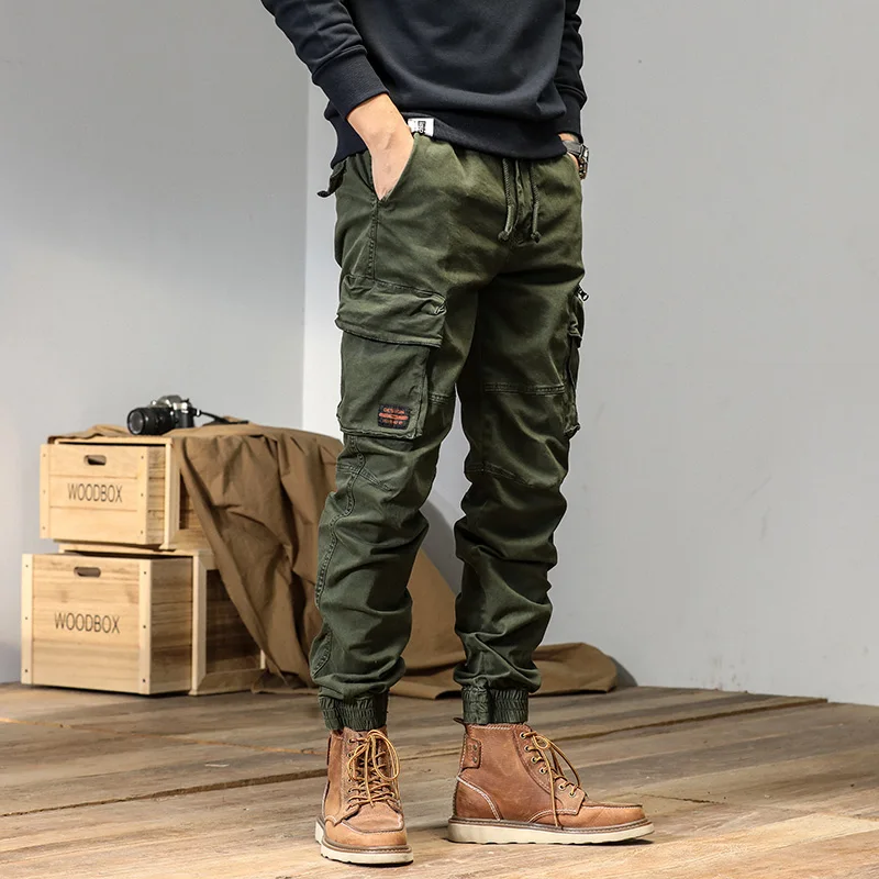 CAAYU JoggersกางเกงCargoผู้ชายสบายๆY2k MultiPocketกางเกงชายSweatpants Streetwear TechwearยุทธวิธีTrackกางเกงสีดําผู้ชาย
