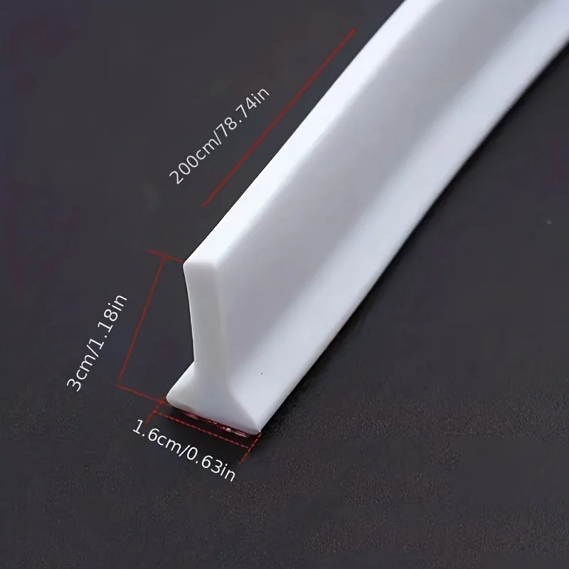 1PC 1-3 メートル浴室止水シリコーン保持ストリップ水シャワーダム洪水バリアドライとウェット分離ブロッカー