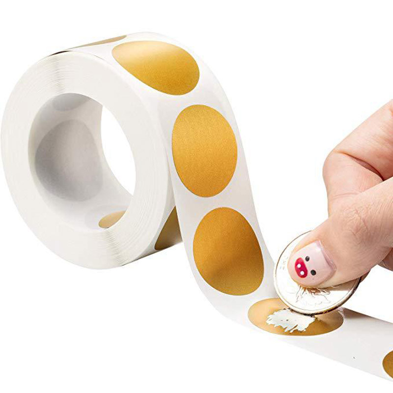 50-300 Cái/Cuộn Vàng Chống Trầy Dán Hình Vòng Tròn Nhãn Dán DIY Thủ Công Cho Trò Chơi Xước Miếng Dán nhãn Văn Phòng Phẩm