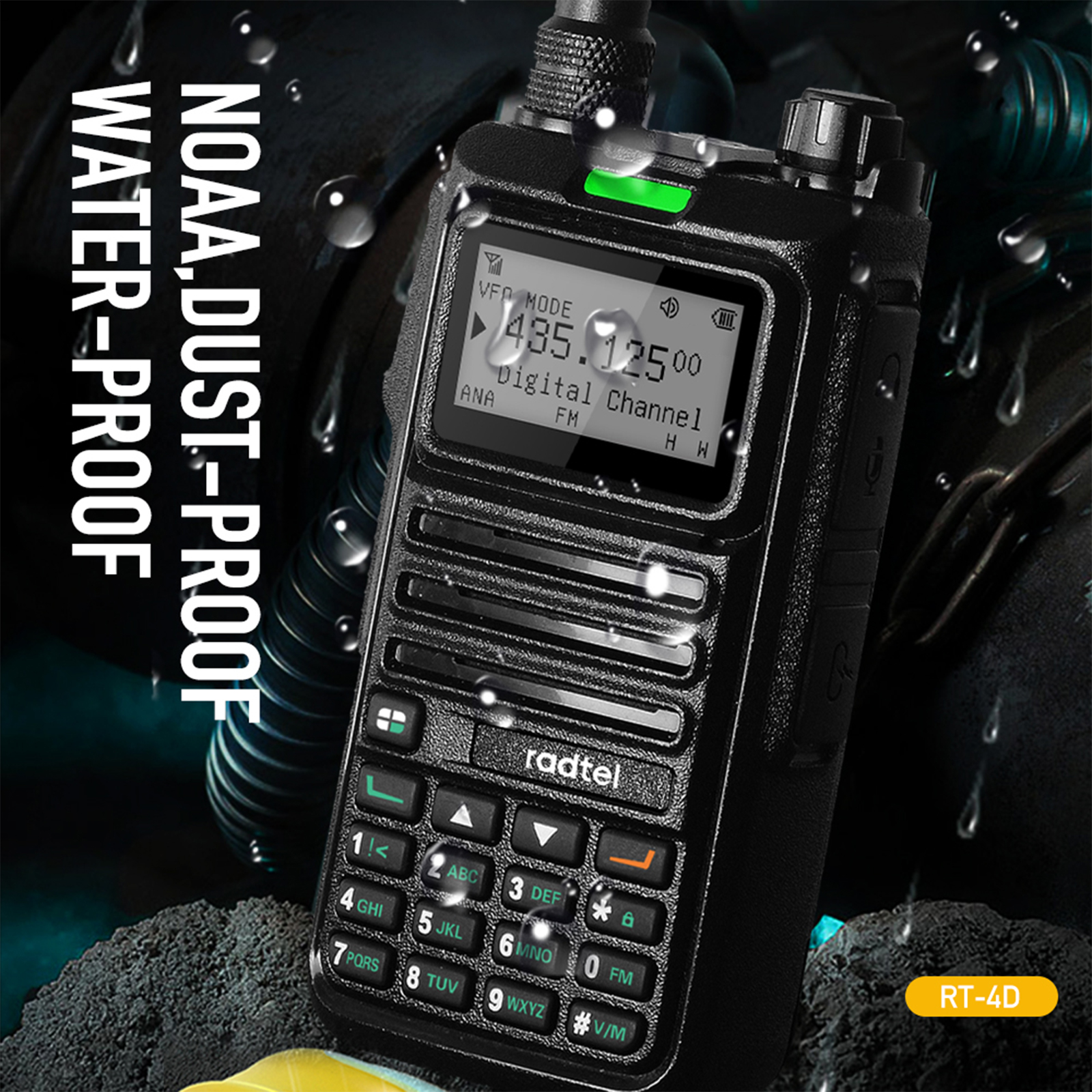 Radtel RT-4D dmr rádio digital walkie talkie modo duplo analógico rádio em dois sentidos slot de tempo duplo rádio amador 1024 canais