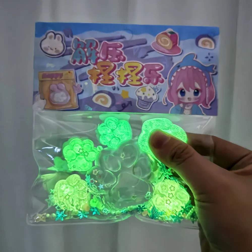 Brinquedo luminoso de pata de gato, brinquedo mole para alívio do estresse, brinquedos relaxantes, descompressão pegajosa, garra de gato, brinquedos macios para crianças