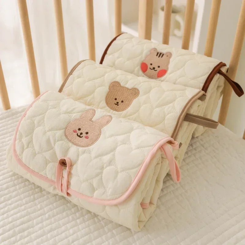 Cambiador de pañales portátil plegable, impermeable, estera de orina para pañales infantiles para recién nacidos, ropa de cama Simple, cubierta para cambiar pañales