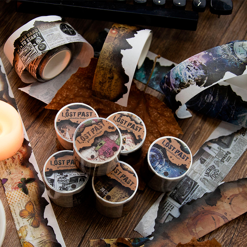 Yoofun 3.5x200cm Original Burning Masking Tape Vintage Burned Border Washi Tape for Journal Scrapbooking Letter Card Frame DIY