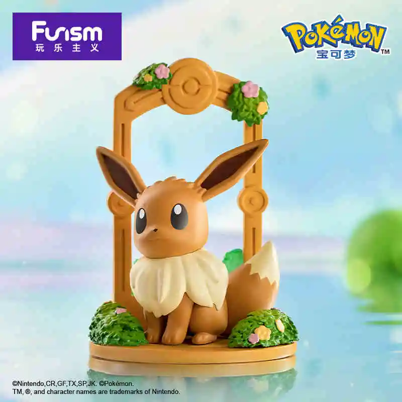 Pokemon genuino Eeveeornament Vaporon Flareon Espeon Umbreon Leafeon Glacion Sylveon Jolteon caja ciega regalo de figura de acción
