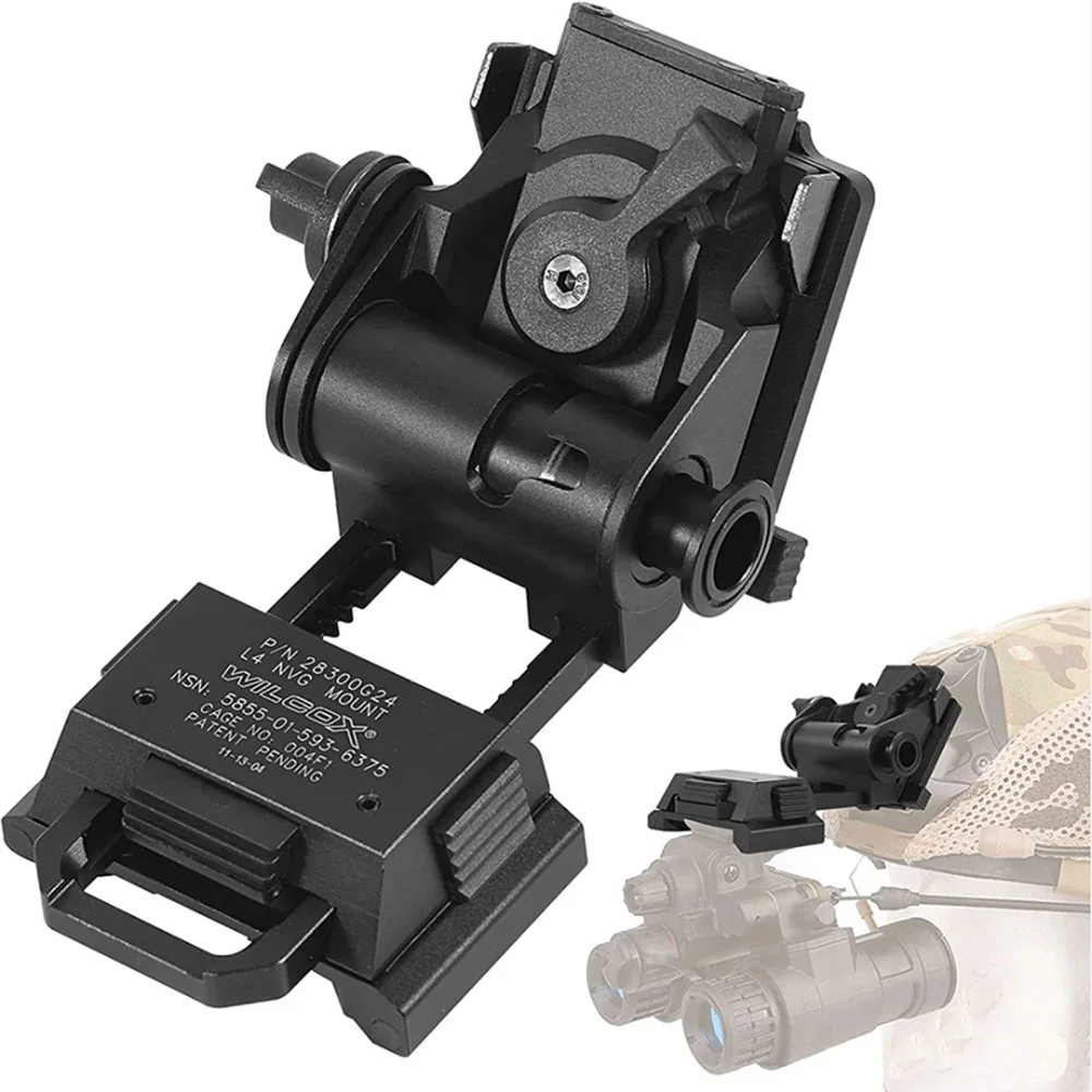 Booiu capacete tático montagem de visão noturna para l4g24 pvs15/18 óculos de metal montagem nvg capacete montagem capacete acessórios combate