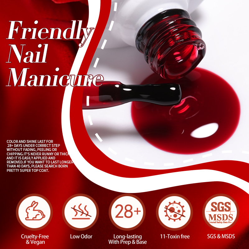 Faillite N PRETTY-Verhéritage à ongles en gel rouge sang, gel transparent translucide, Halloween, manucure d'hiver, N64.Art, 10ml