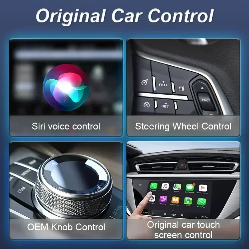 Carplay Android Auto 2 in 1 Wireless Adapter Carplay Adapter for OEM Car Stereo with USB Plug and Play Wired To Wireless Carplay