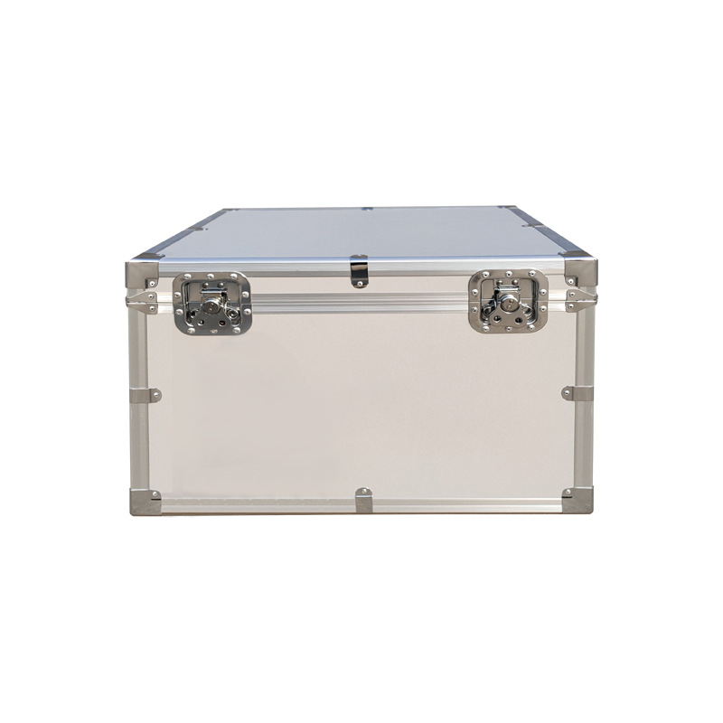 À prova de choque Forrado Alumínio Liga Toolbox, multifuncional Armazenamento Mala, Branco Sólido Estável, Multicamadas