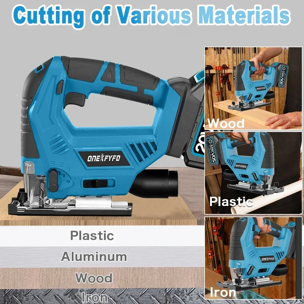 5 Speed 65mm Cordless Jigsaw Electric Jig Saw Portable Multi-Function Woodworking Power Tool for Makita 18V Battery