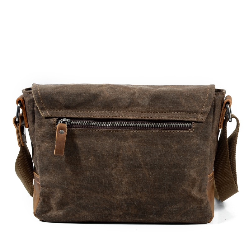 Borsa a tracolla da uomo vintage per uomo valigetta da lavoro borsa per laptop messenger in tela cerata impermeabile borsa a tracolla da esterno per uomo