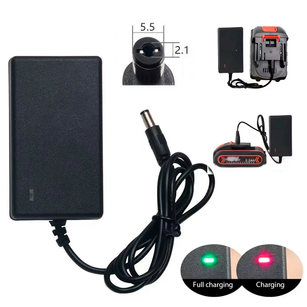 Lithium Battery Charger 12.6V 2A 21V 1A 18650  For 12V 18V Screwdriver Wrench Li-ion Battery Pack DC 5.5mm * 2.1mm 2.5mm Input