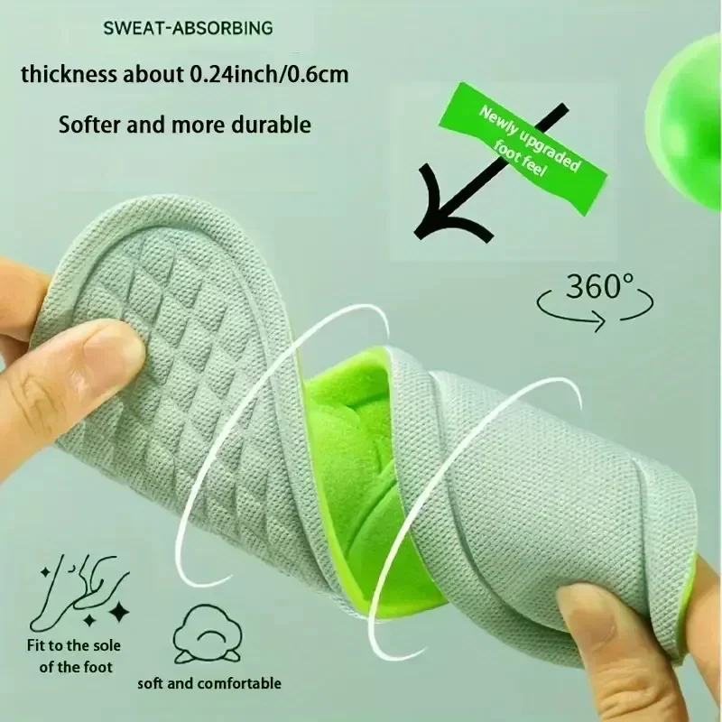 20PCS Soft Memory Foam Orthopedic Insoles Deodorizing Insole Shoes Sports Absorbs Sweat Breathable Antibacterial Shoe Accessory