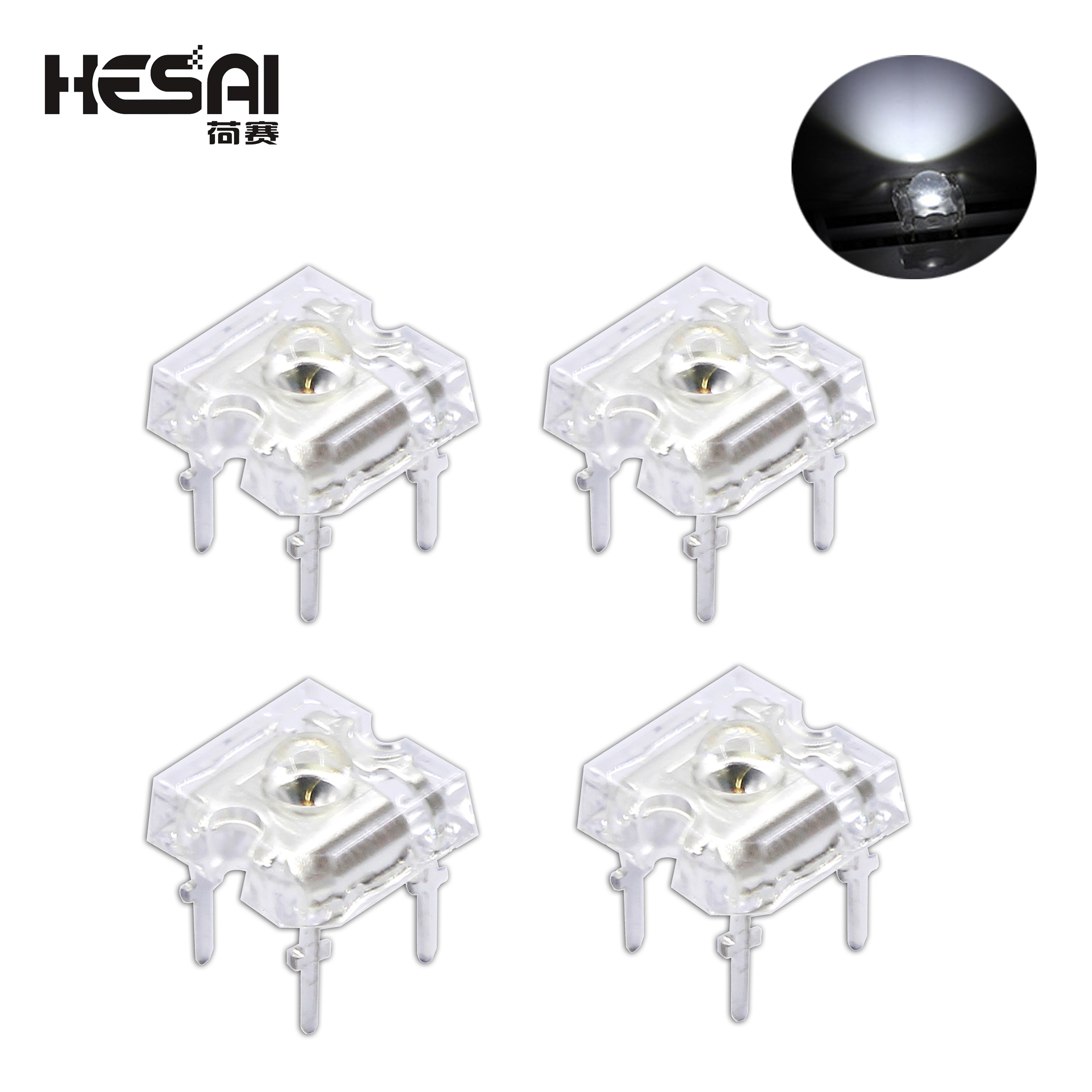 50 Teile/los 3mm F3 Piranha LED Weiß LED Led Lampe Weitwinkel Super weiß licht Helle Leds 4-pins Piranha Dioden LED Helligkeit