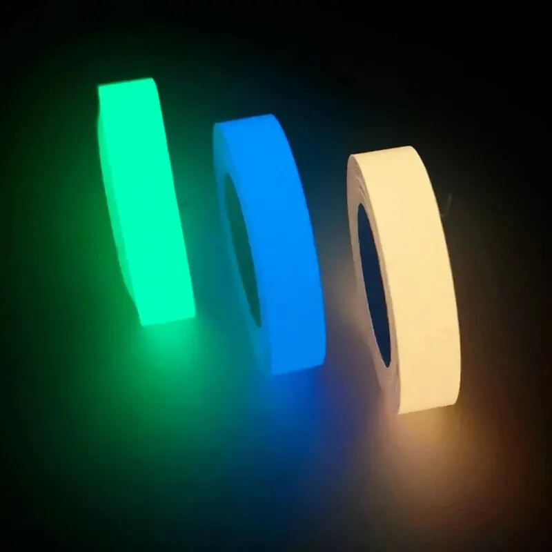 1 rotolo fluorescente autoadesivo Glow-In-The-Dark Tape Light Strip Fire Channel Stage Decoration Safety Exit Warning Stickers