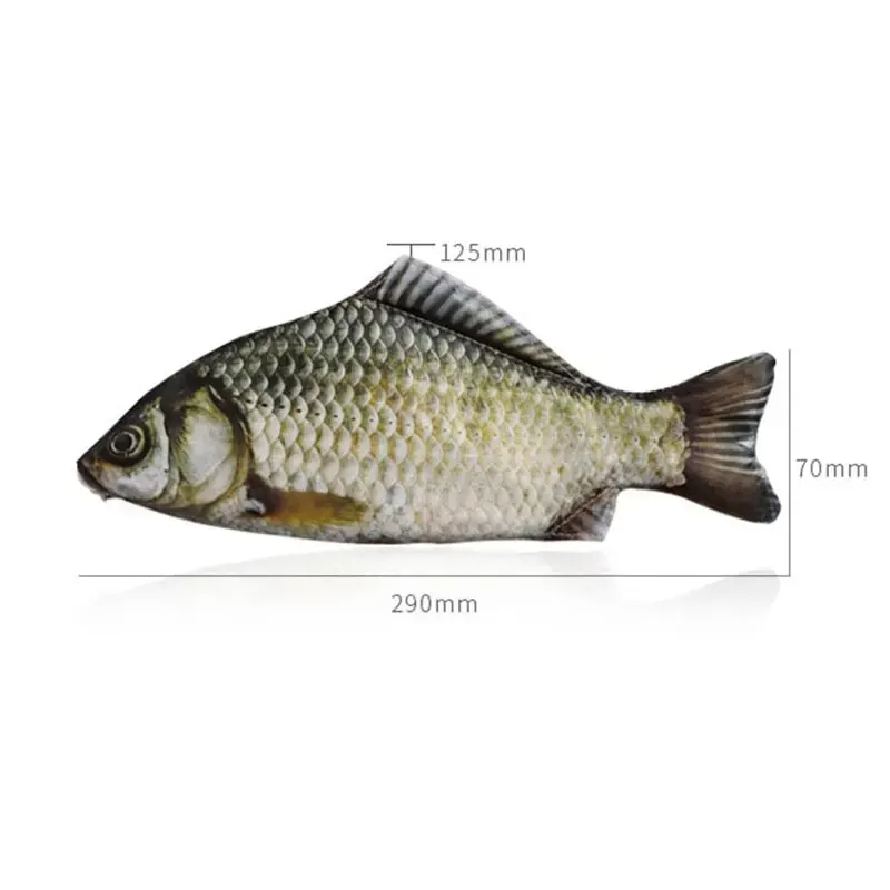 1pc presente criativo e peculiar simulado peixe caneta saco simulado crucian carpa papelaria saco