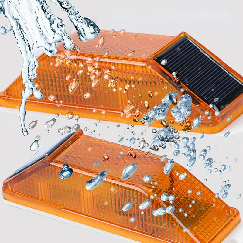 2pcs Warning LED Lamp Solar Warning Lamp Solar Strobe Lamp  Chip Control Bridge Night Driving Safety Light Traffic Caution Light