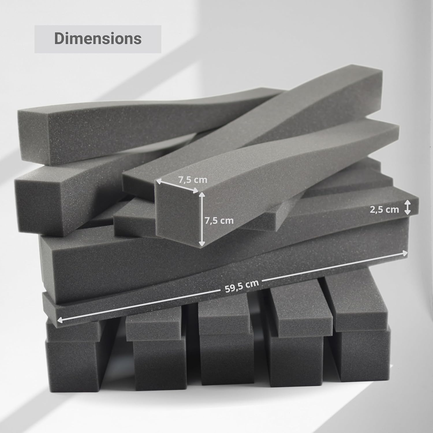 Paneles Acústicos Decorativos de Espuma Acústica 24 Unidades 595x75x75 mm sin Comprimir para Gaming Podcast Youtubers