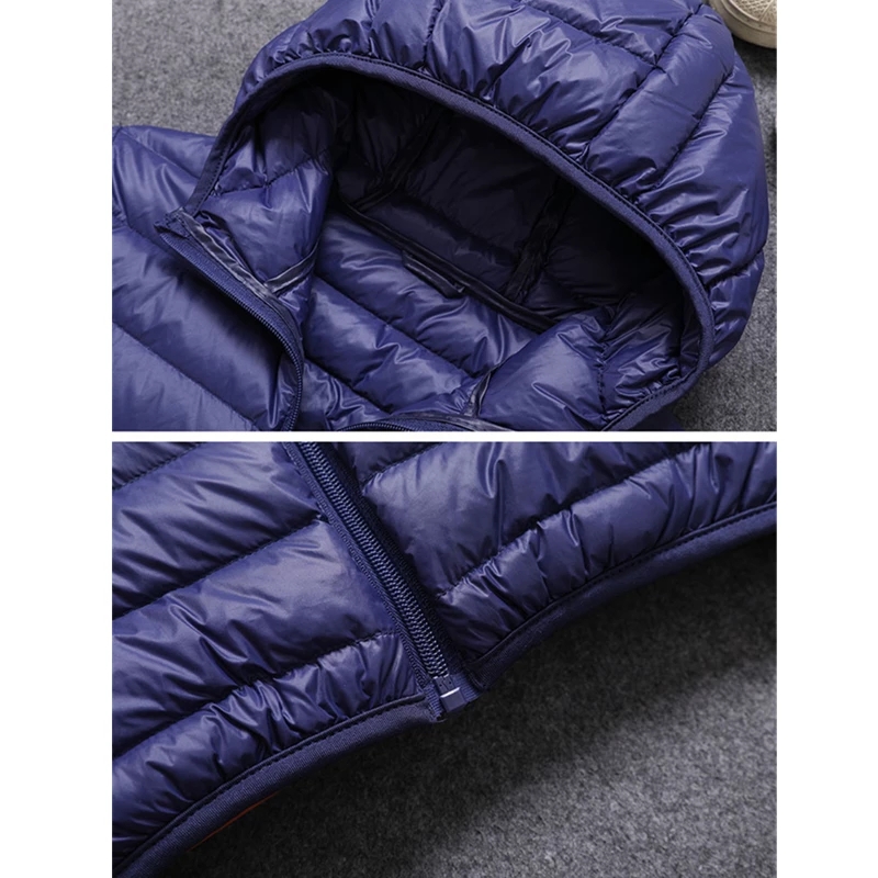 Heren Ultralichte Dunne Donsjack Herfst Winter Slanke Korte Capuchon Warme Witte Eendendons Jas Heren Bovenkleding Ropa De Hombre Jassen
