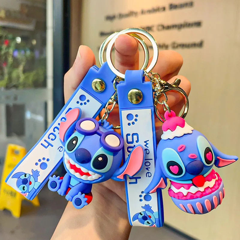 ขายส่งใหม่อะนิเมะ Disney พวงกุญแจ Mickey Mouse Minnie Lilo & Stitch การ์ตูนพวงกุญแจ Key CHAIN จี้รถของเล่นเด็กของขวัญ
