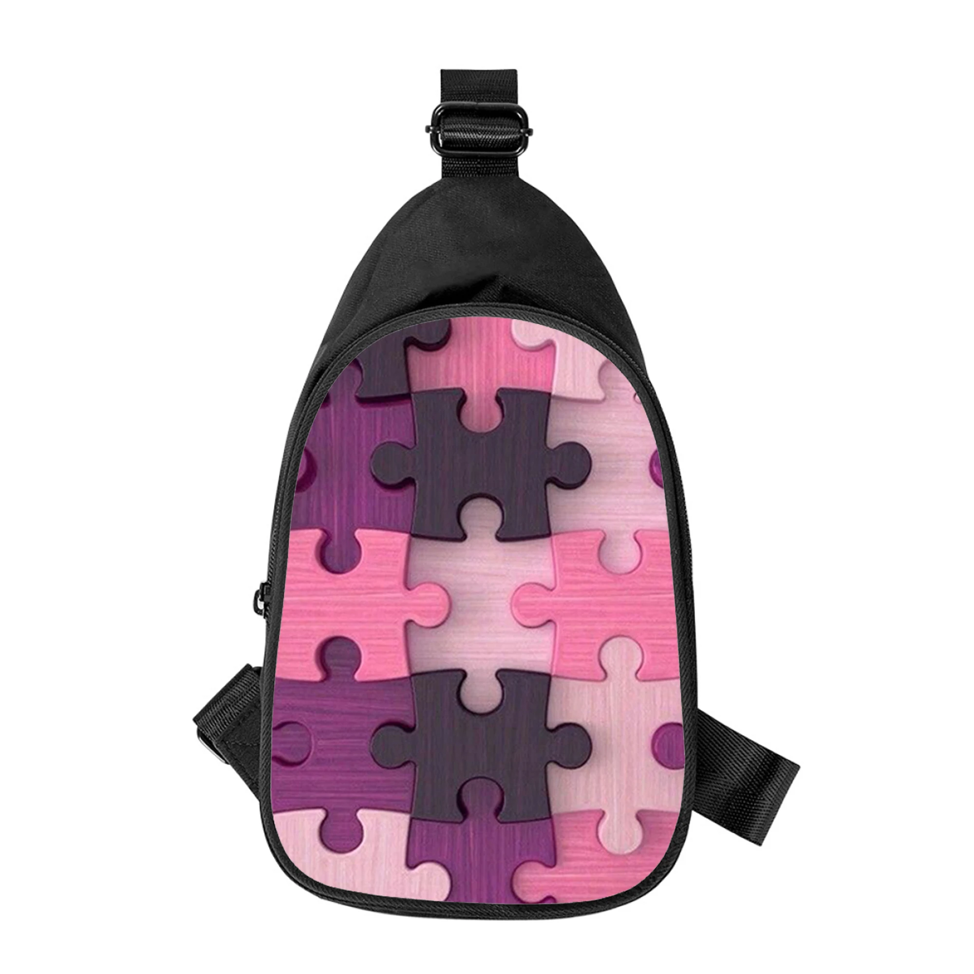 Persönlichkeit Kunst Puzzle 3D-Druck neue Männer Kreuz Brusttasche diagonal Frauen Umhängetasche Ehemann Schule Taille Pack männliche Brust Pack