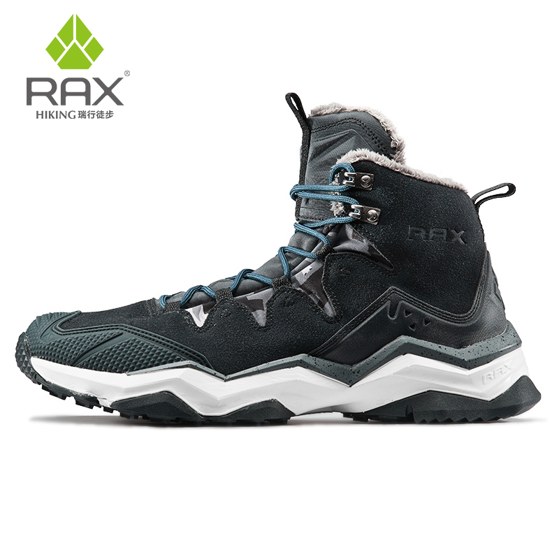 RAX-Bottes de randonnée imperméables avec doublure en fourrure pour homme, chaussures de neige légères, baskets d'extérieur chaudes, bottes de montagne, trekking, hiver