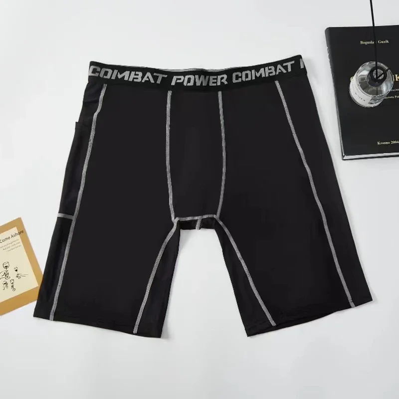 High Performance Men's Compression Shorts With Pocket - Quick Dry Breathable Stretchy Base Layer For Sports Gym