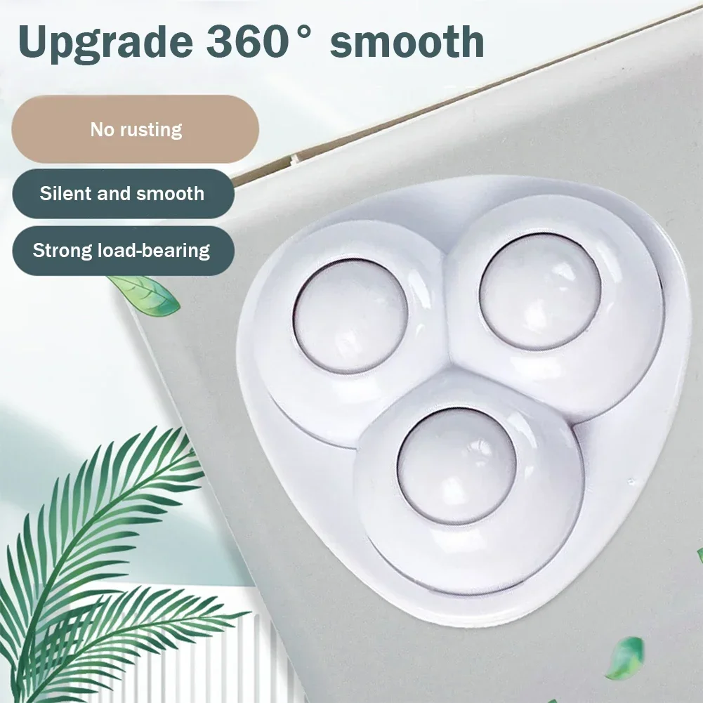 8pcs Paste Universal Wheel No Noise Self Adhesive Universal Pulley Rotating Wheels for Trash Can Bottom Kitchen Small Appliances