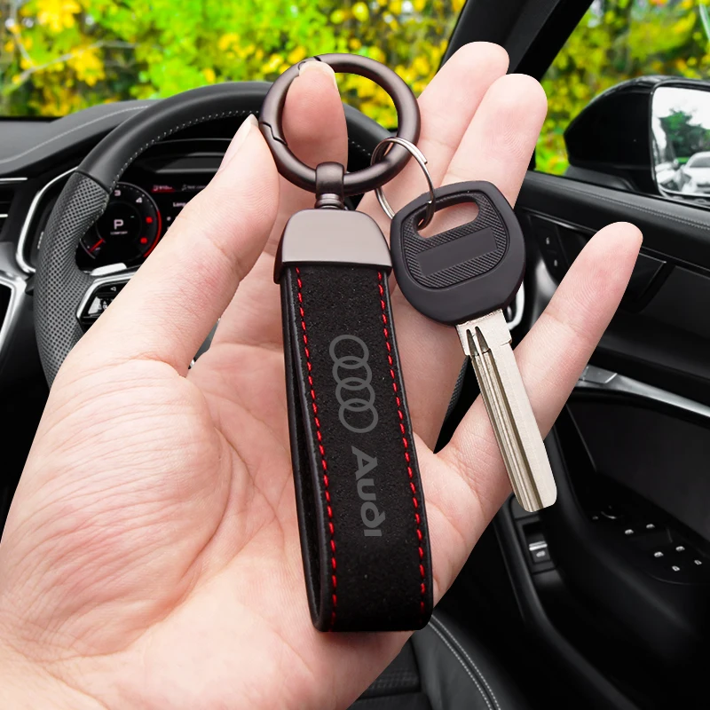 LLavero de coche con hebilla de Metal de piel adecuado para Audi A3 A4 B5 B6 B8 A3 8P 8V 8L A5 A6 C6 C5 A1 A7 A8 Q2 Q3 TT accesorios interiores