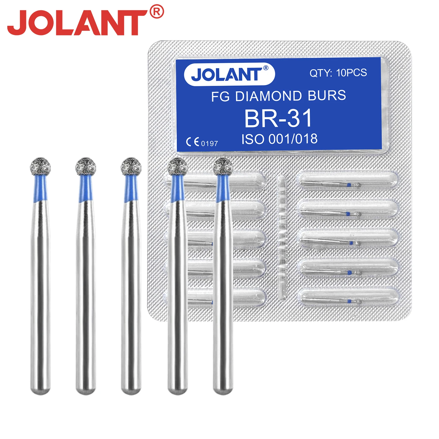 JOLANT 10 шт./упак. стоматологические алмазные боры, дрель FG 1,6 мм, стоматологическая диаметр-бура для высокоскоростного наконечника, стоматологические инструменты, 110 размеров