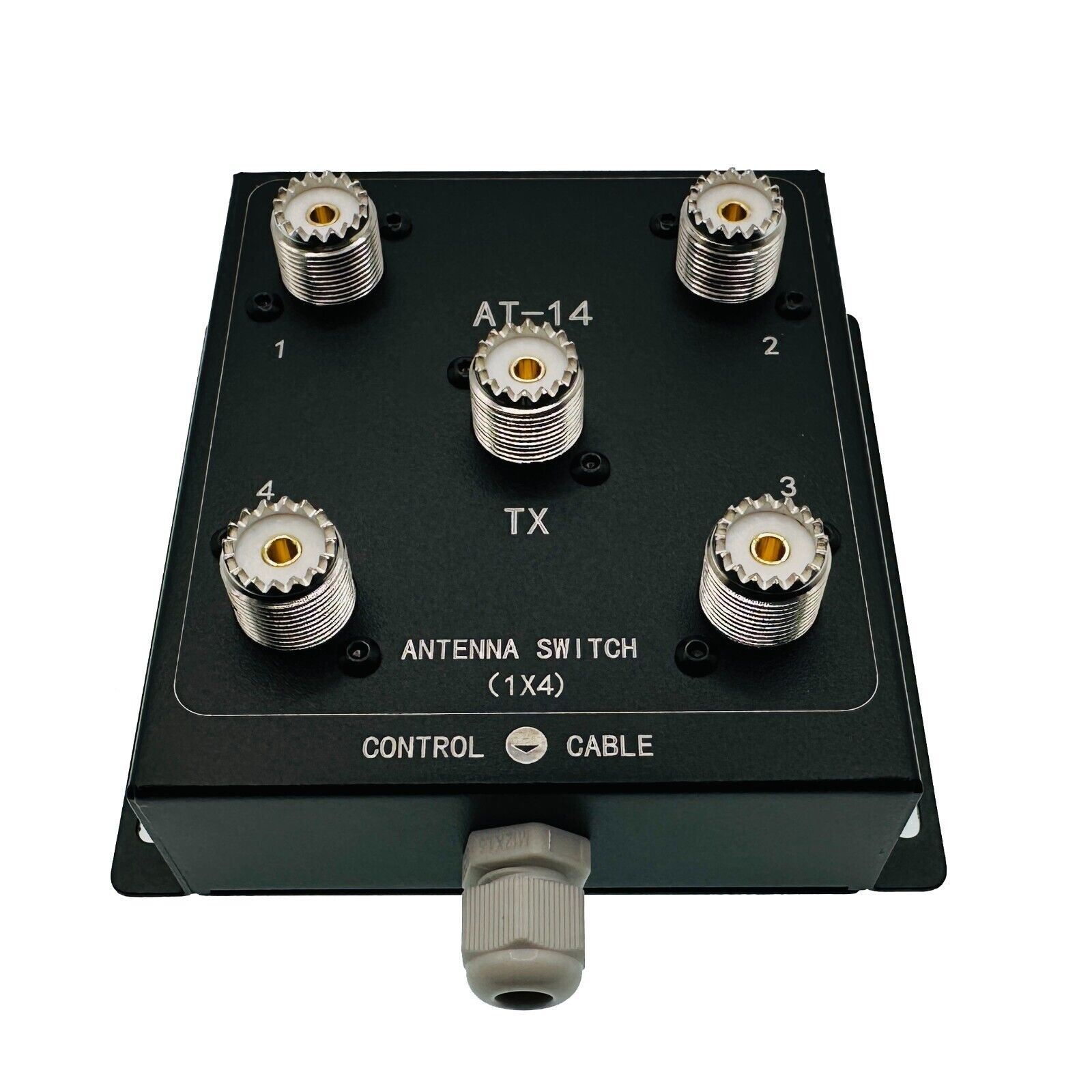 Interruptor de antena remota coaxial de 4 vias AT-14, comutação conveniente, 1,8 MHz-60 MHz 500 W PEP
