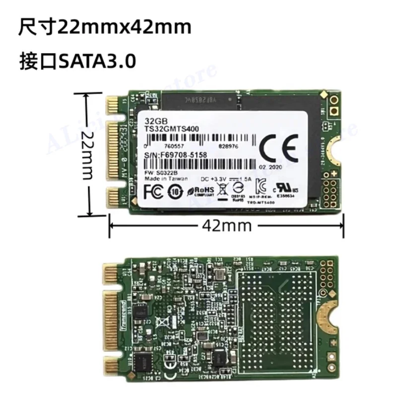 Unidad de estado sólido original 32GB 64GB 2242 protocolo SATA3 M2 MLC Cache independiente granular NGFF SSD TS32GMTS400