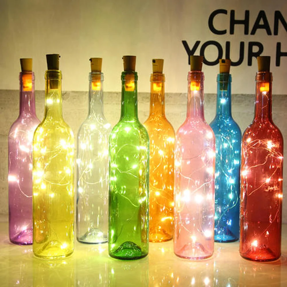 บาร์ LED ขวดไวน์ Cork String ไฟ Fairy ไฟ IP65 กันน้ําตกแต่ง DIY คริสต์มาสงานแต่งงานโรงแรม PARTY Garlands