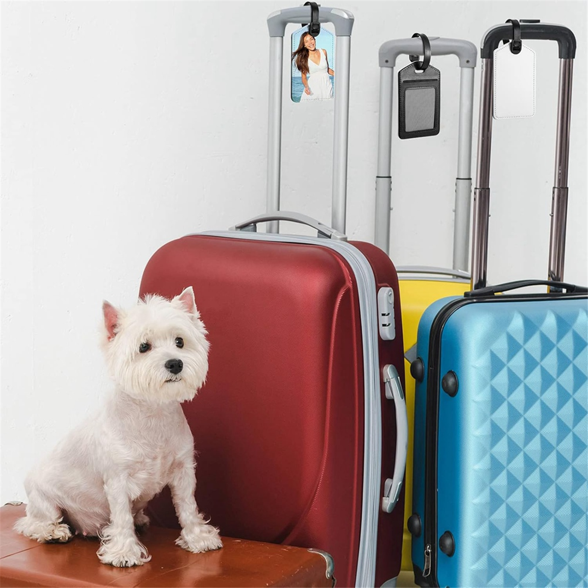 BABQ 昇華荷物タグ白熱伝達 PU レザー名札空白のスーツケースタグ旅行ビジネス ID カードホルダー