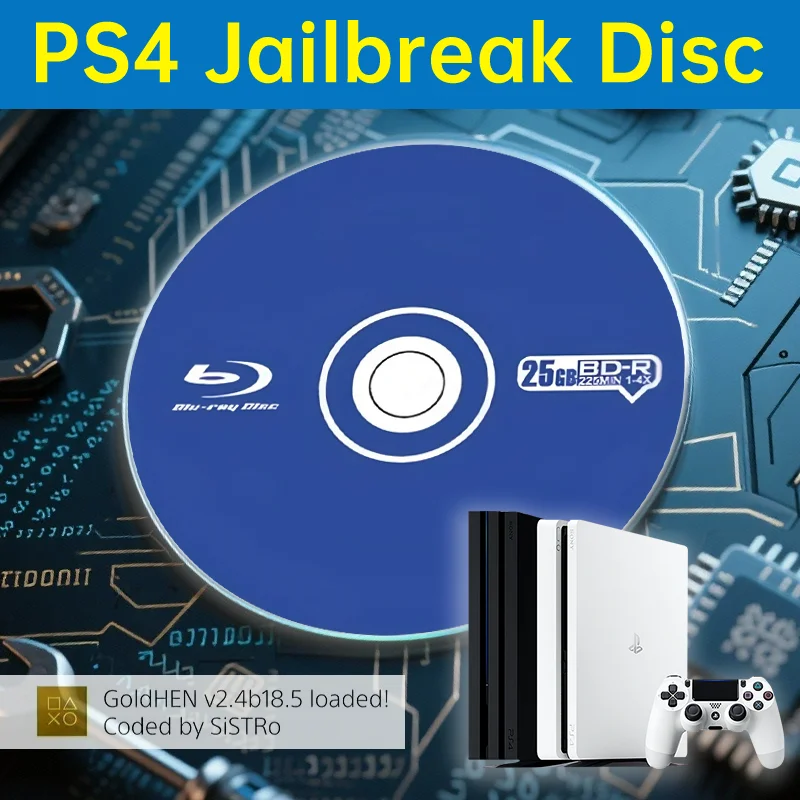Универсальный диск PS4 Jailbreak — чехол на 1 щелчок для FW 9,0-12,02 — ПК не требуется! Играйте в резервные игры, Homebrew on Your PlayStation 4.