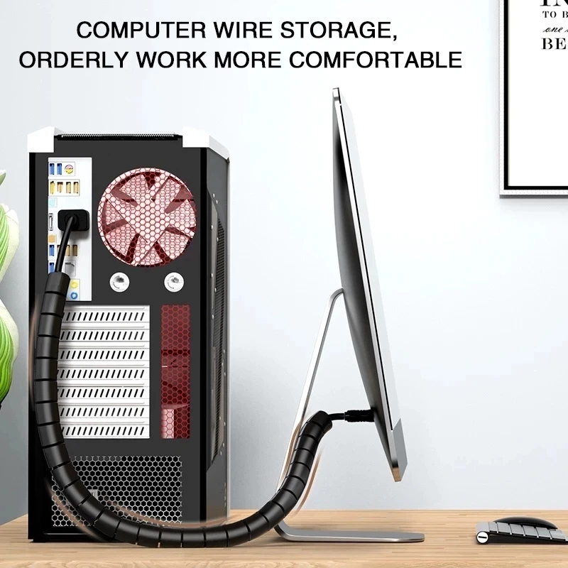 2M/1M Flexible Spirale Kabel Draht Schutz Kabel Organizer Computer Kabel Schutzhülle Rohr Clip Organizer Management werkzeuge 16/10mm