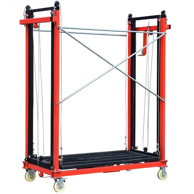 Plataforma elevadora de andamio eléctrica plegable, elevador de andamio eléctrico de 10m y 500kg