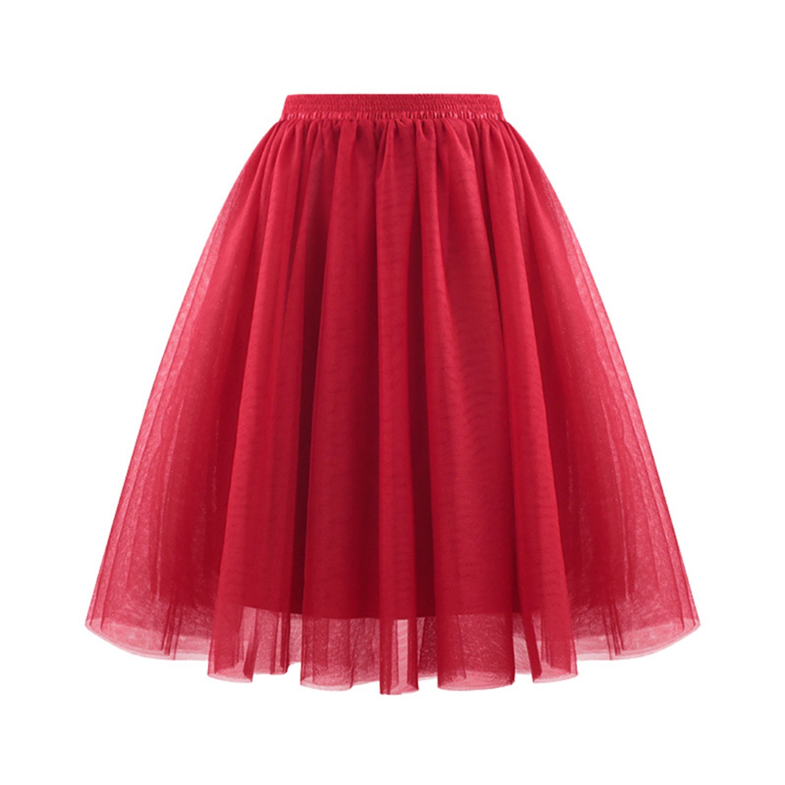 Mode Tule Rok Geplooide Tutu Rokken Dames Zacht Drape Mid Lengte Rok Bruiloft Bruids Bruidsmeisje Grote Maat A-lijn Rokken