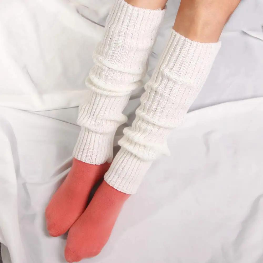 Penutup Kaki Rajut Wol Lolita Wanita Musim Dingin, Penghangat Kaki, Penutup Lutut