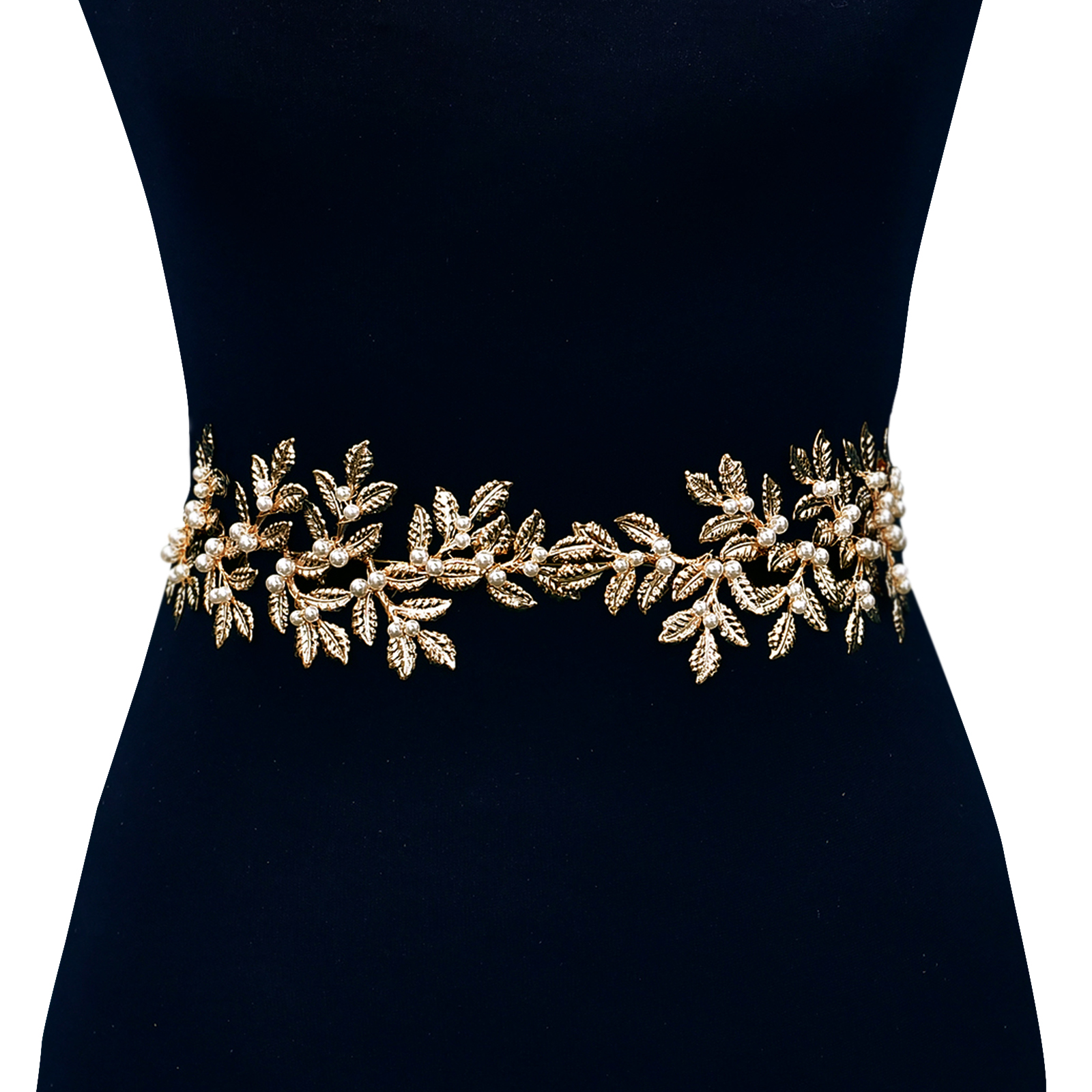 SH353 신부 새시 진주와 여성의 반짝 이는 금박 웨딩 벨트 공식 벨트 허리 벨트 보석 액세서리 화이트 Organza