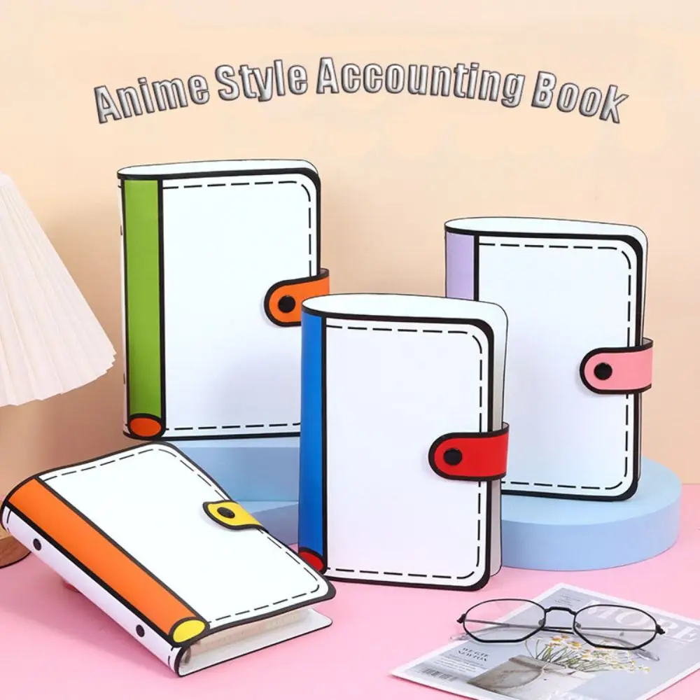 Divertido cuaderno de cuero PU A6, Bloc de notas de 100 hojas, libro de contabilidad, hoja de presupuesto de 6 agujeros, planificadores de Bloc de notas de escritura